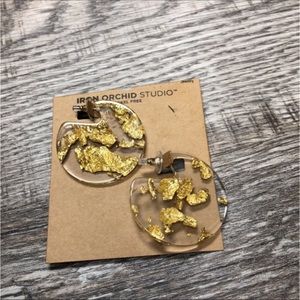 Super cute gold foil earrings nickle free nwt
These measure 2 inches hoops